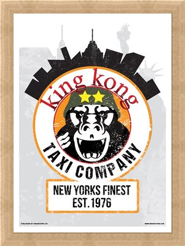 Framed Framed King Kong Taxi Company Mini Poster - Inspired By Taxi Driver