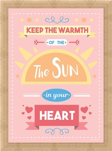 Framed Framed Keep The Warmth Of The Sun In Your Heart - Motivational