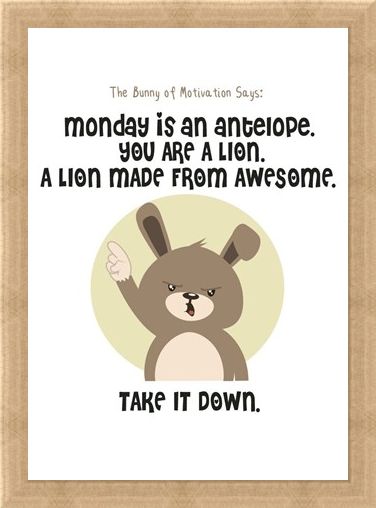 Framed Framed Monday Is An Antelope - The Bunny Of Motivation