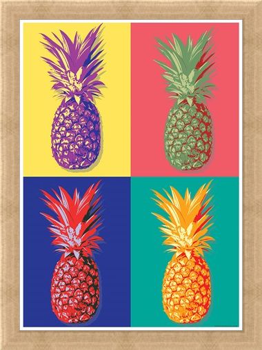 Framed Framed Taste of the Tropics - Pop Art Pineapple