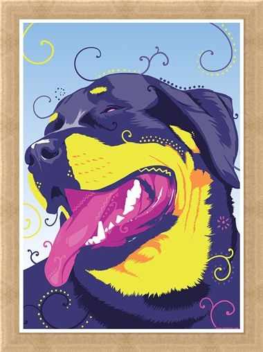 Framed Framed One Hippy Dog - Psychedelic Rottweiler