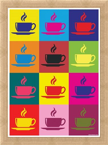 Framed Framed Coffee Kaleidoscope - Pop Art Percolator