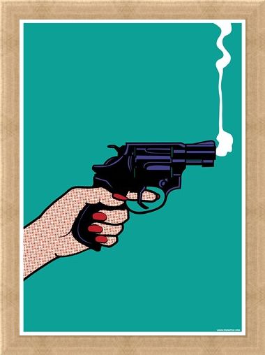 Framed Framed Smokin' Revolver - A Sideways Shot