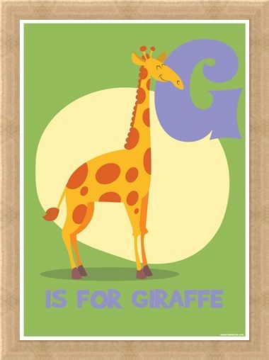 Framed Framed G...is for Giraffe - Animal Education