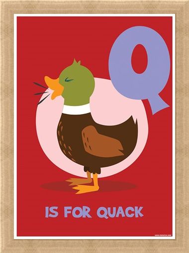 Framed Framed Q Is For Quack - Learning With Pictures