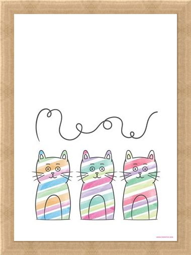 Framed Framed Meow - Stripy Trio