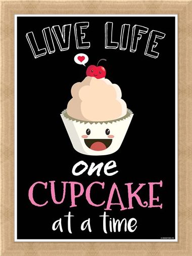 Framed Framed Cheeky Treat - Live Life One Cupcake At A Time