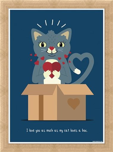 Framed Framed I Love You As Much As My Cat Loves A Box - Feline Love