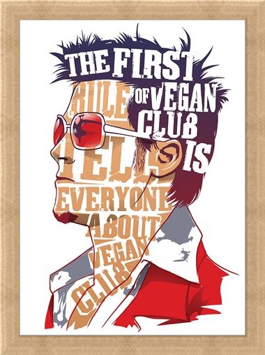 Framed Framed The First Rule Of Vegan Club Mini Poster -