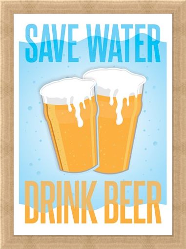 Framed Framed Save Water, Drink Beer - Drinkers Motto