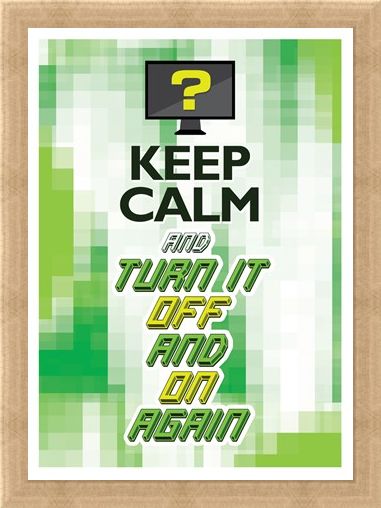 Framed Framed Keep Calm & Turn It Off & On Again - One Solution
