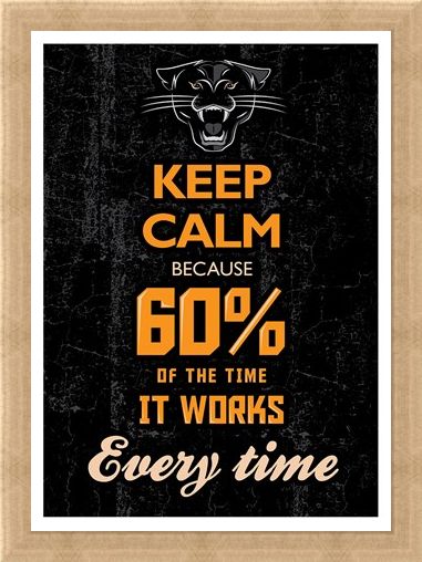 Framed Framed 60% Of The Time It Works Every Time - Keep Calm & Carry On