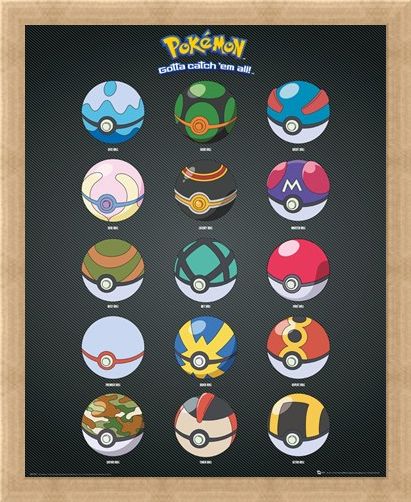 Framed Framed Pokeballs - Pokemon