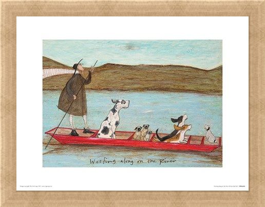 Framed Framed Woofing Along On The River - Sam Toft