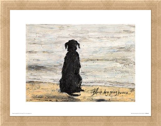 Framed Framed Black Dog Going Home - Sam Toft