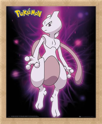 Framed Framed Mewtwo Neon - Pokemon