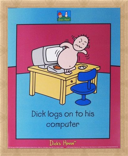 Framed Framed Dick Logs on to his Computer - Dick's House
