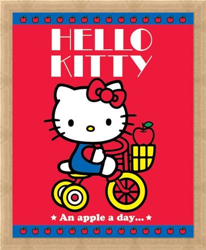 Framed Framed Hello Kitty - An Apple A Day
