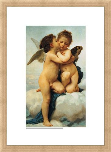 Framed Framed The First Kiss, 1873 - William Adolphe Bouguereau