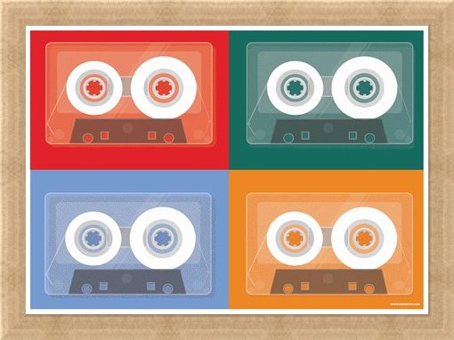 Framed Framed Colourful Tapes - Cassette Quad