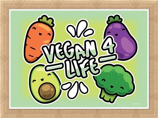 Framed Framed Fruits & Roots! - Vegan 4 Life