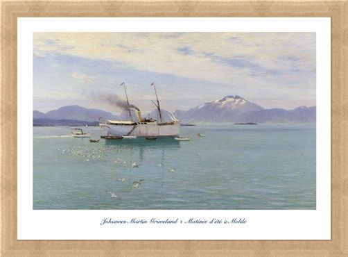 Framed Framed Matinée d'Eté à Molde (Morning on the Moldefjord) - Johannes Martin Grimelund