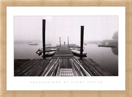 Framed Framed Misty Harbour - Larry Silver