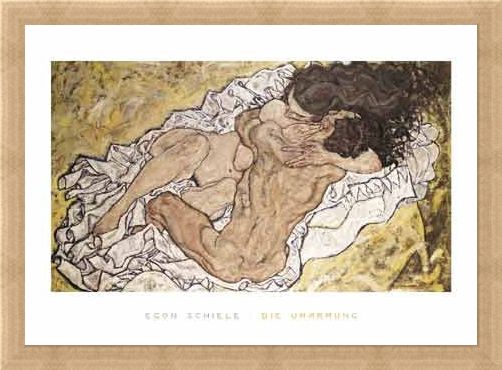 Framed Framed The Embrace (Lovers II), 1917 - Egon Schiele