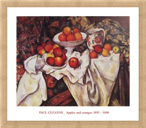 Framed Framed Apples and Oranges - Paul Cezanne