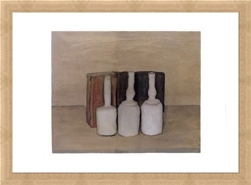 Framed Framed Three Bottles - Giorgio Morandi