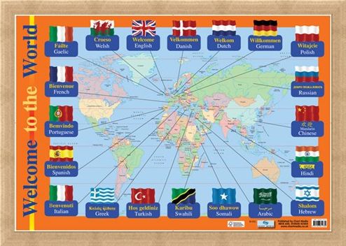 Framed Framed Welcome To The World - Educational Children's Map