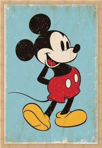 Framed Framed Retro Mickey Mouse - Walt Disney