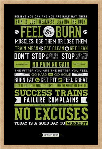 Framed Framed Gym Motivation - No Excuses