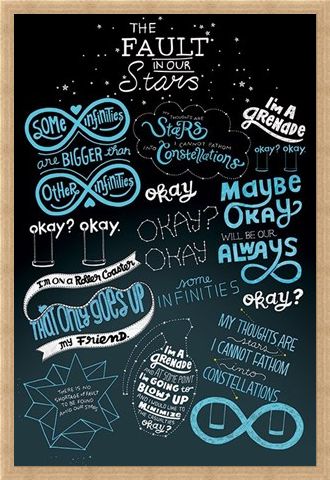 Framed Framed The Fault In Our Stars Typographic - The Fault In Our Stars