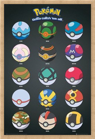 Framed Framed Pokeballs - Pokemon