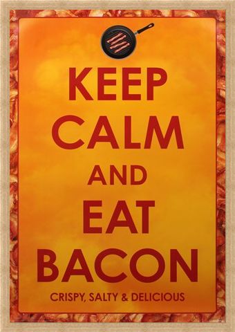 Framed Framed Crispy Salty & Delicious - Keep Calm and Eat Bacon