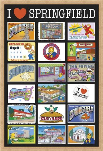 Framed Framed I Love Springfield - TV's Favourite Fictional Town