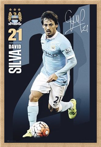 Framed Framed David Silva 2015/16 - Manchester City FC