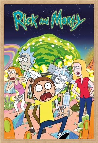 Framed Framed Rick and Morty Group - Cartoon Sitcom