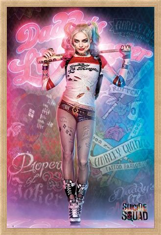 Framed Framed Harley Quinn In Neon - Suicide Squad