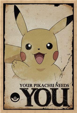Framed Framed Pikachu Needs You - Pokemon