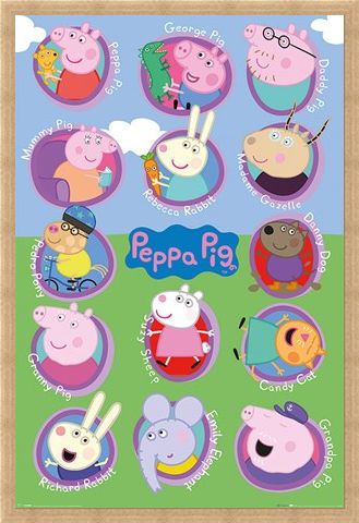 Framed Framed Lots Of Friends - Peppa Pig Multi Characters