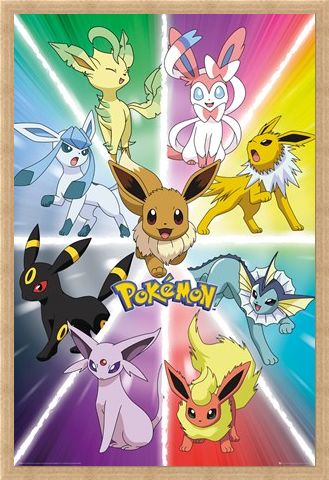 Framed Framed Eevee Evolution - Pokemon
