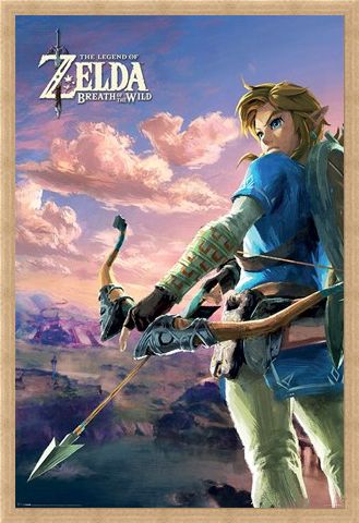 Framed Framed Breath of the Wild Hyrule Scene Landscape - The Legend of Zelda