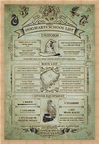 Framed Framed Hogwarts First Year Essentials - Harry Potter