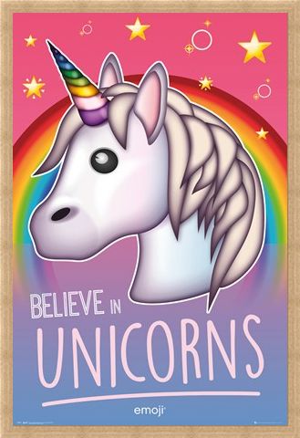Framed Framed Believe In Unicorns - Emoji