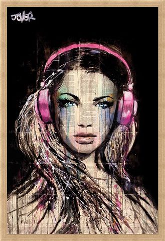 Framed Framed DJ Girl - Loui Jover