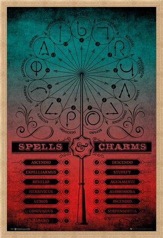 Framed Framed Spells And Charms - Harry Potter