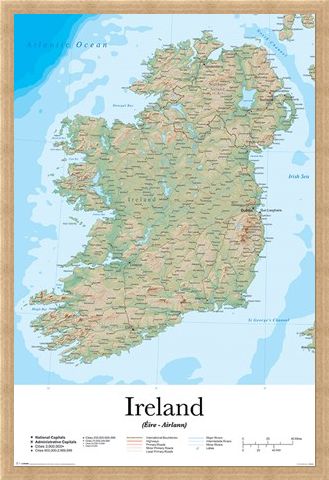 Framed Framed Emerald Isle - Map Of Ireland