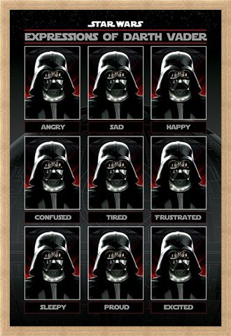 Framed Framed Expressions of Darth Vader - Star Wars